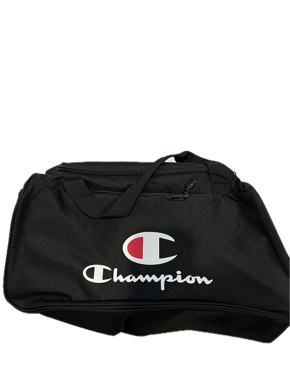 Champion 20"x12"x10" Black Logo Gym Bag